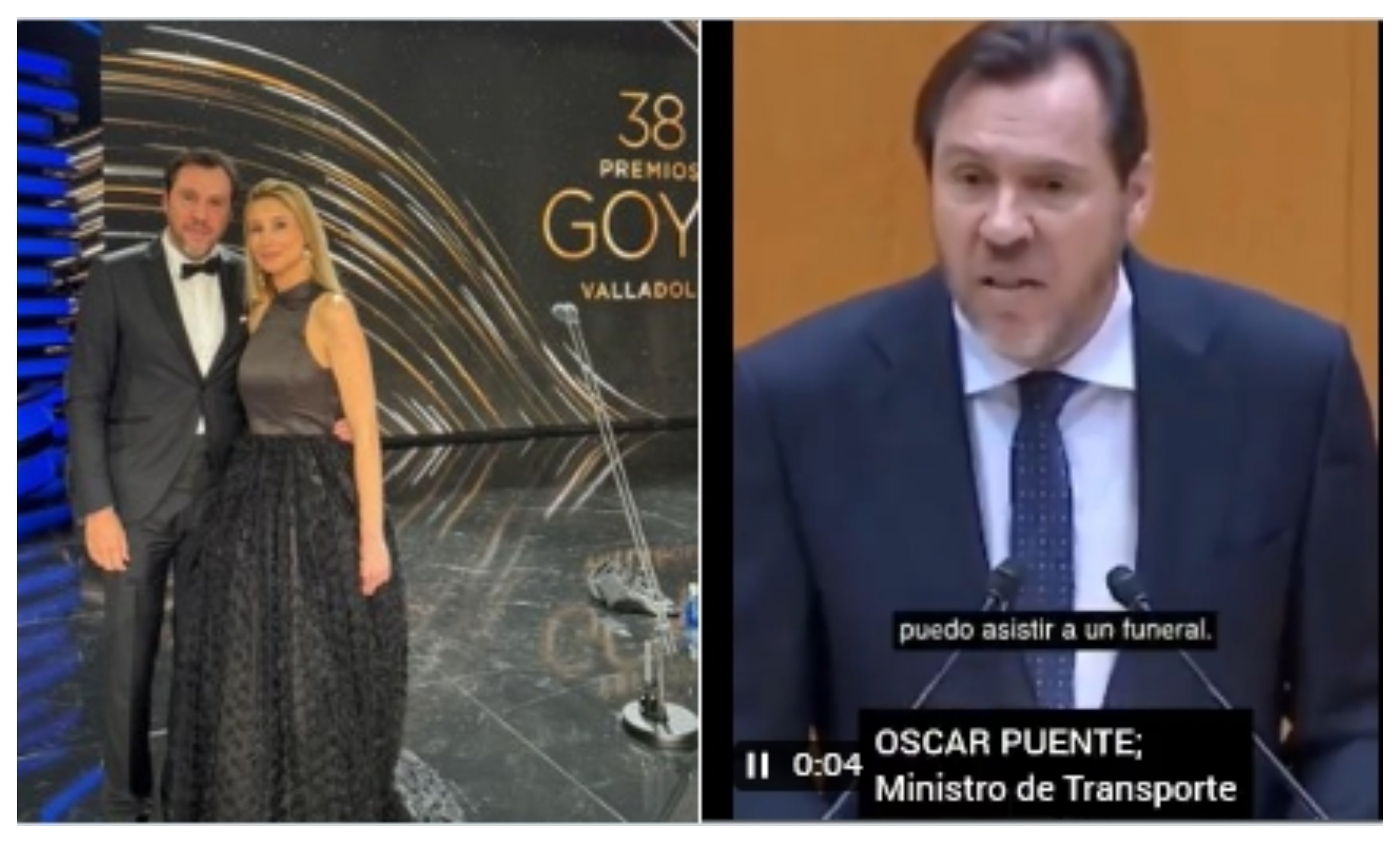 Óscar Puente: al funeral de Huelva por Adamuz, no, a los Premios Goya, sí