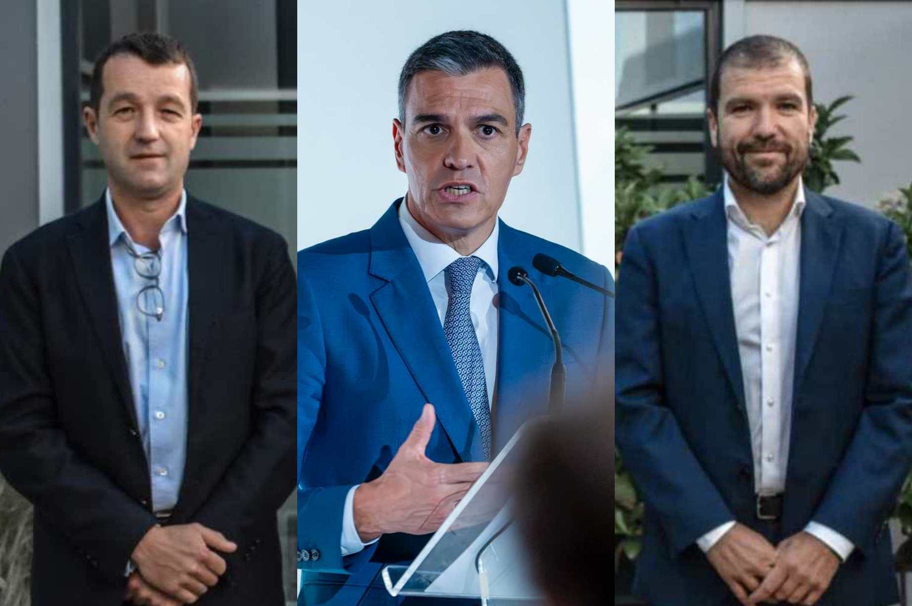 Ángel Escribano, Pedro Sánchez y Javier Escribano