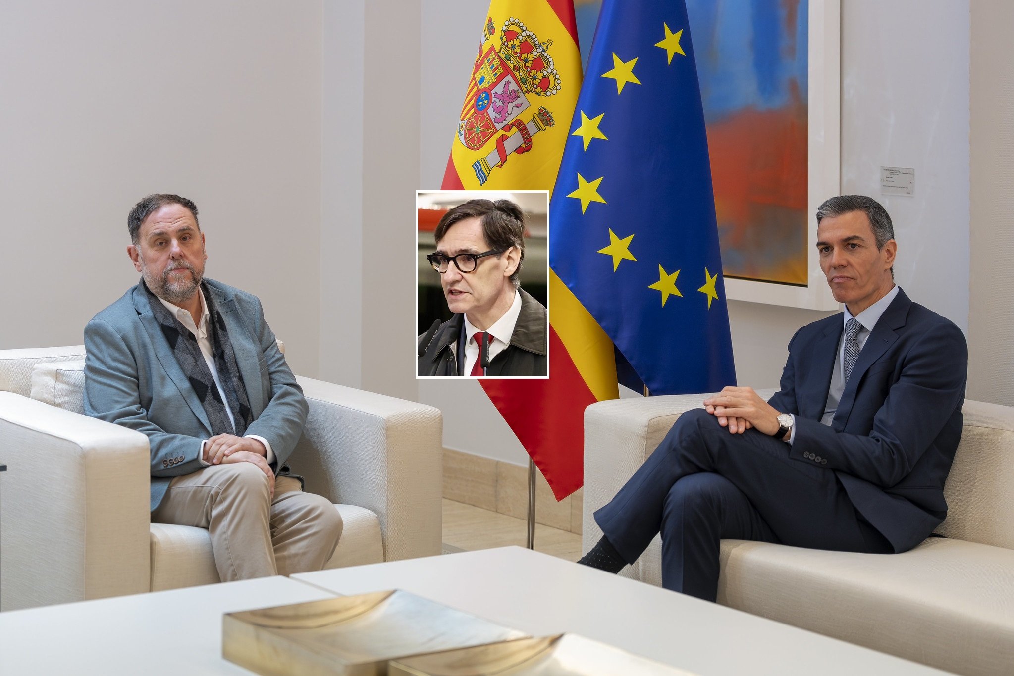 Junqueras se vio con Sánchez el 20 de enero... y ahora tiene hasta el 20 de marzo para negociar los Presupuestos de Cataluña que ha presentado Illa