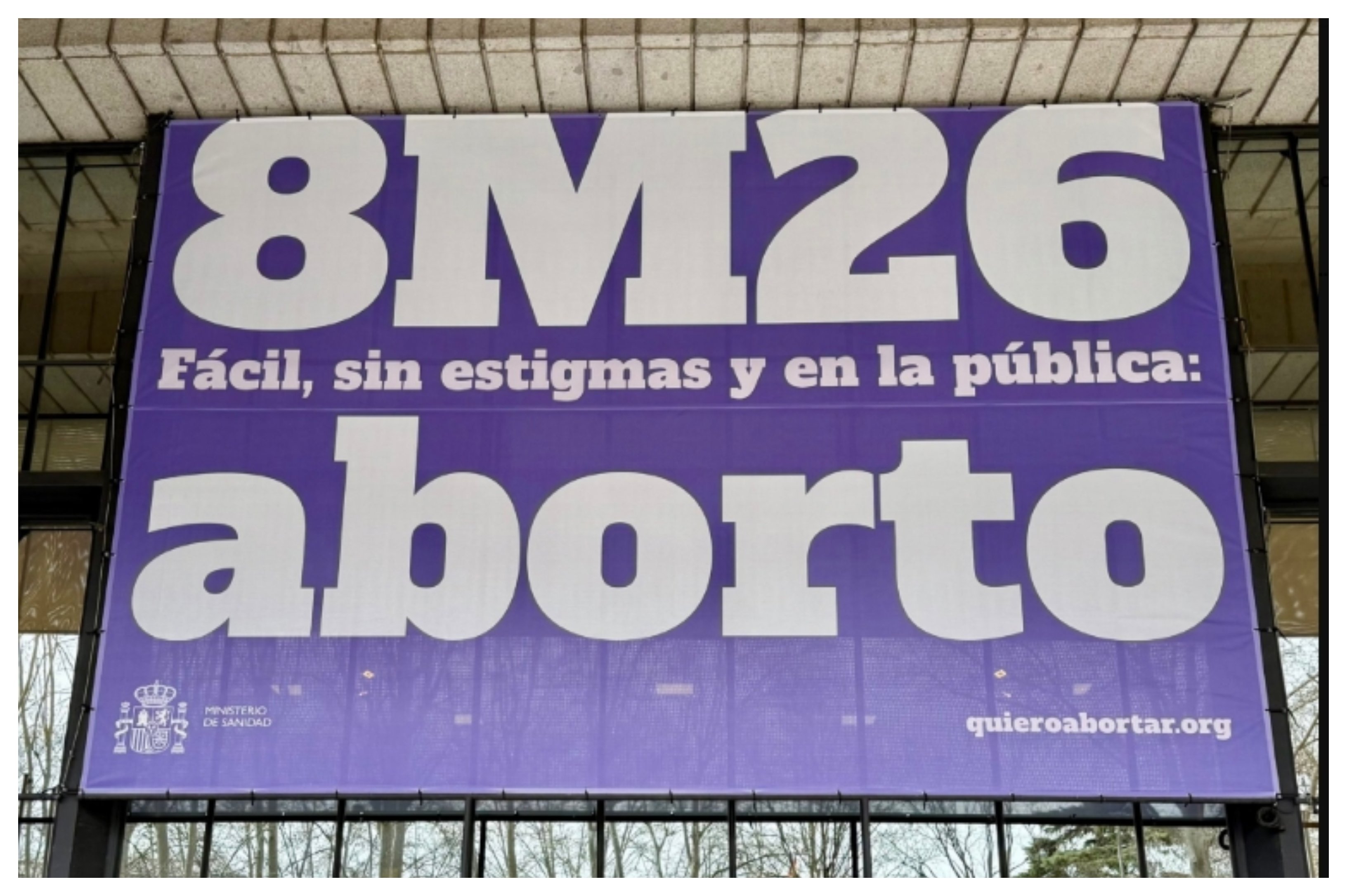 Repugnante cartel de la ministra de Sanidad, Mónica García, pero muy ilustrativo: el feminismo no es más que aborto