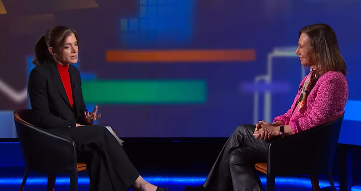 Ana Patricia Botín, durante la entrevista emitida por Bloomberg TV