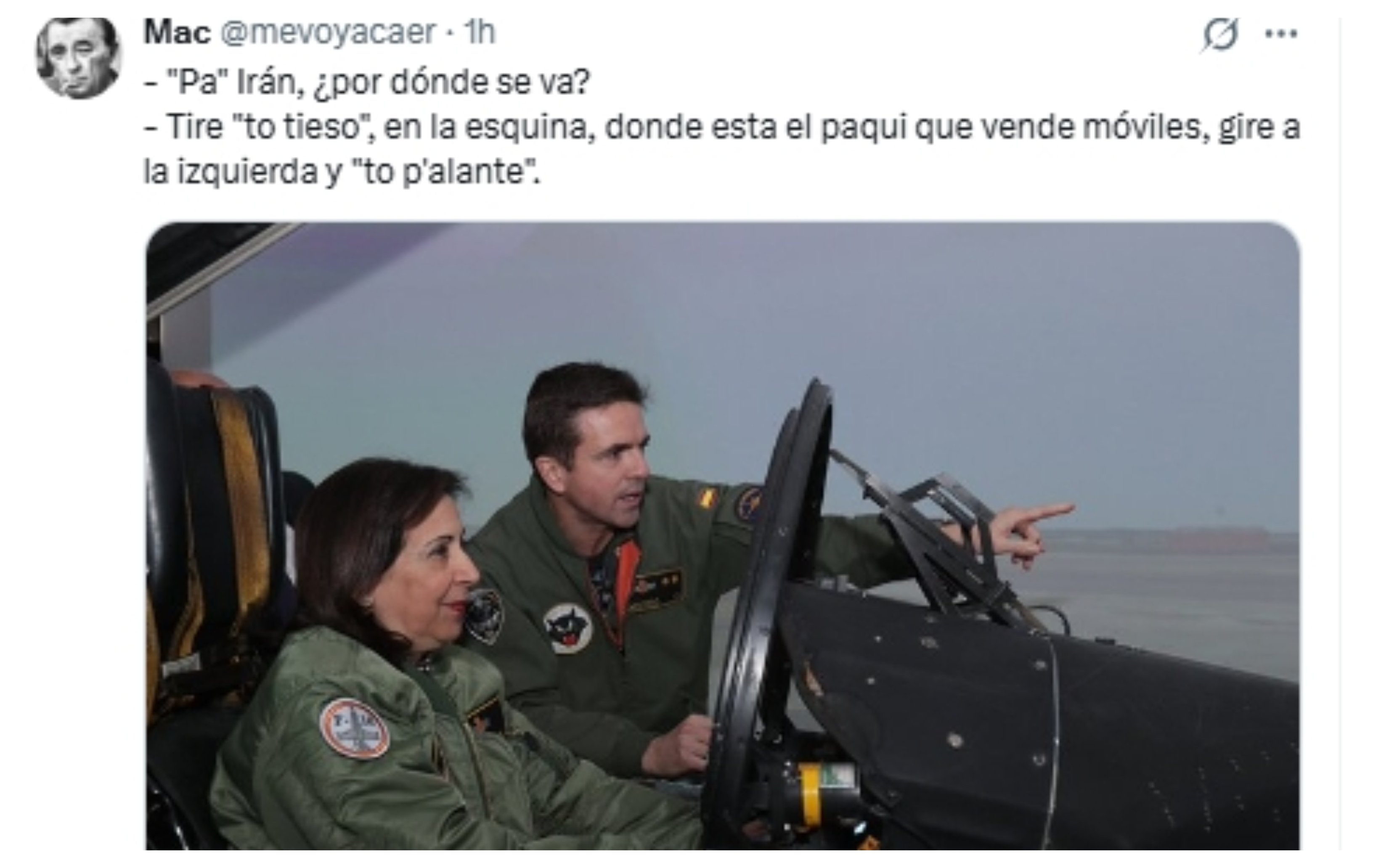 'Top Gun Robles', rumbo a Irán
