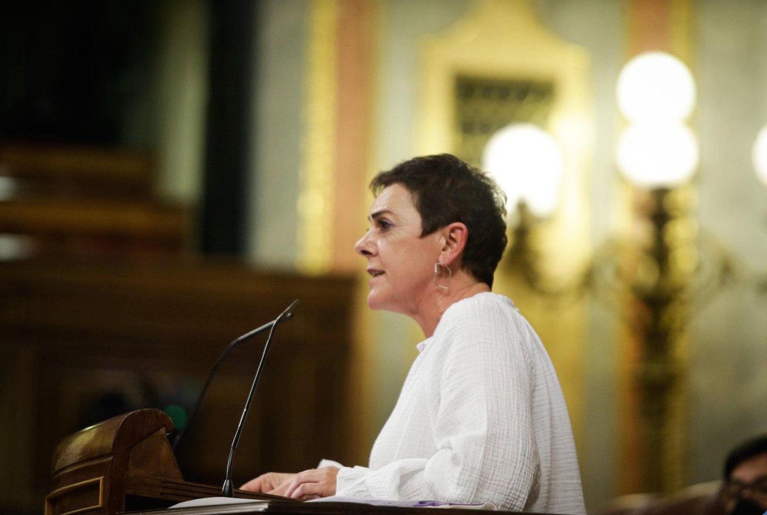 Mertxe Aizpurua, actual diputada de EH Bildu, que fue condenada a un año de prisión por la Audiencia Nacional en 1984 por apología del terrorismo