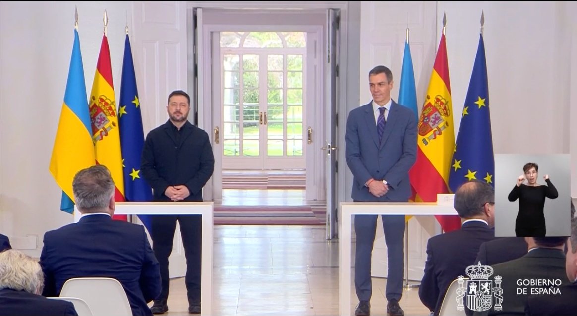 El presidente del Gobierno español Pedro Sánchez y el ucraniano, Volodomir Zelenski, han comparecido conjuntamente en rueda de prensa tras su encuentro en Madrid
