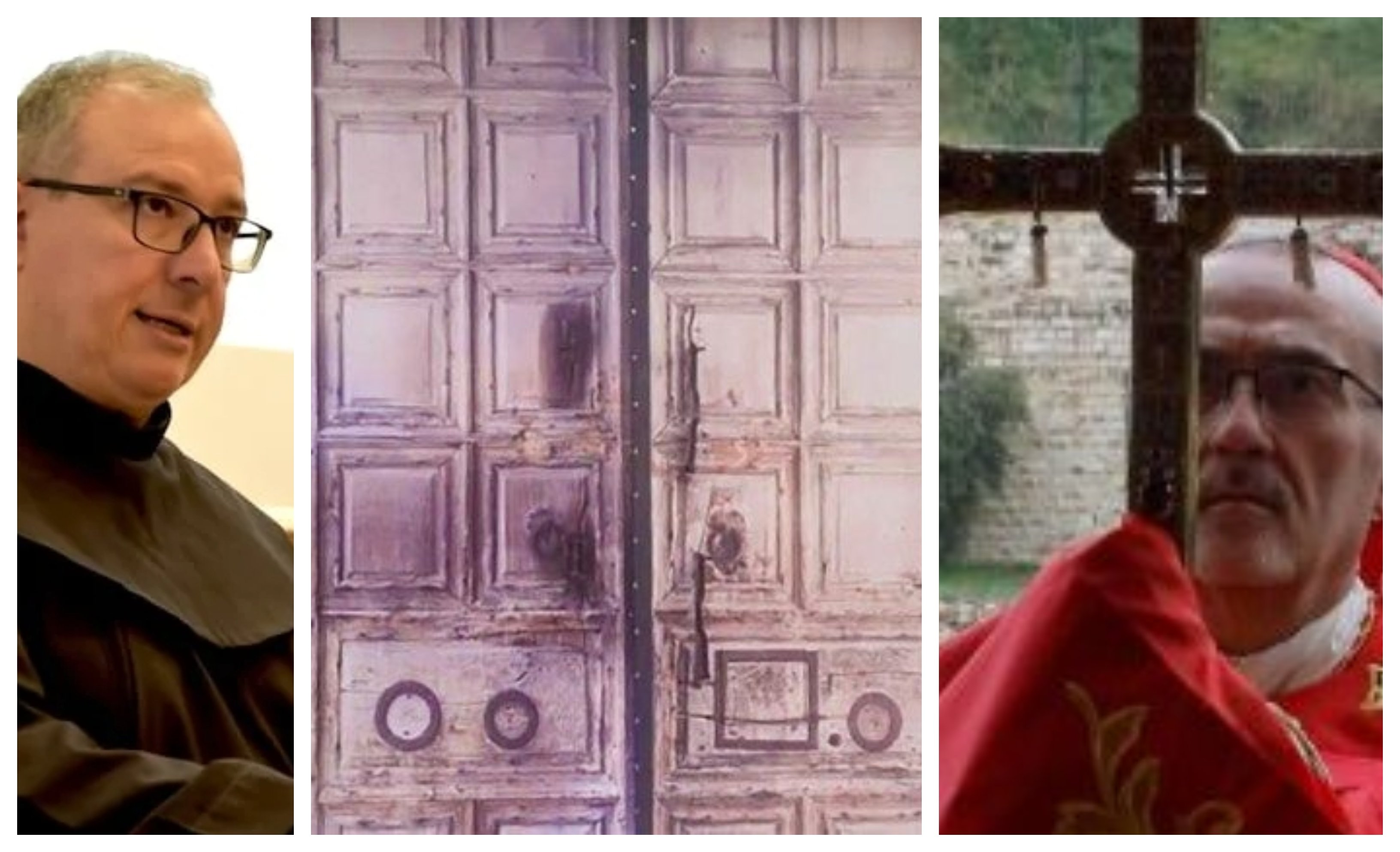 En un comunicado, la Iglesia denuncia que la policía israelí detuvo al Patriarca latino de Jerusalén, cardenal Pierbattista Pisabella (a la derecha de la imagen) y el custodio de Tierra Santa, Francesco Lielpo (izquierda de la imagen)