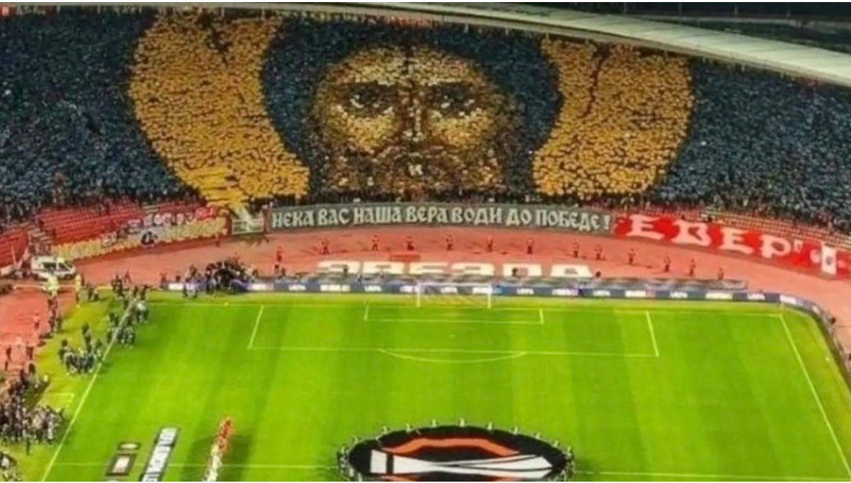 La UEFA, que dirige el esloveno Aleksander Čeferin, ha multado al club Estrella Rojo de Belgrado, por esta imagen