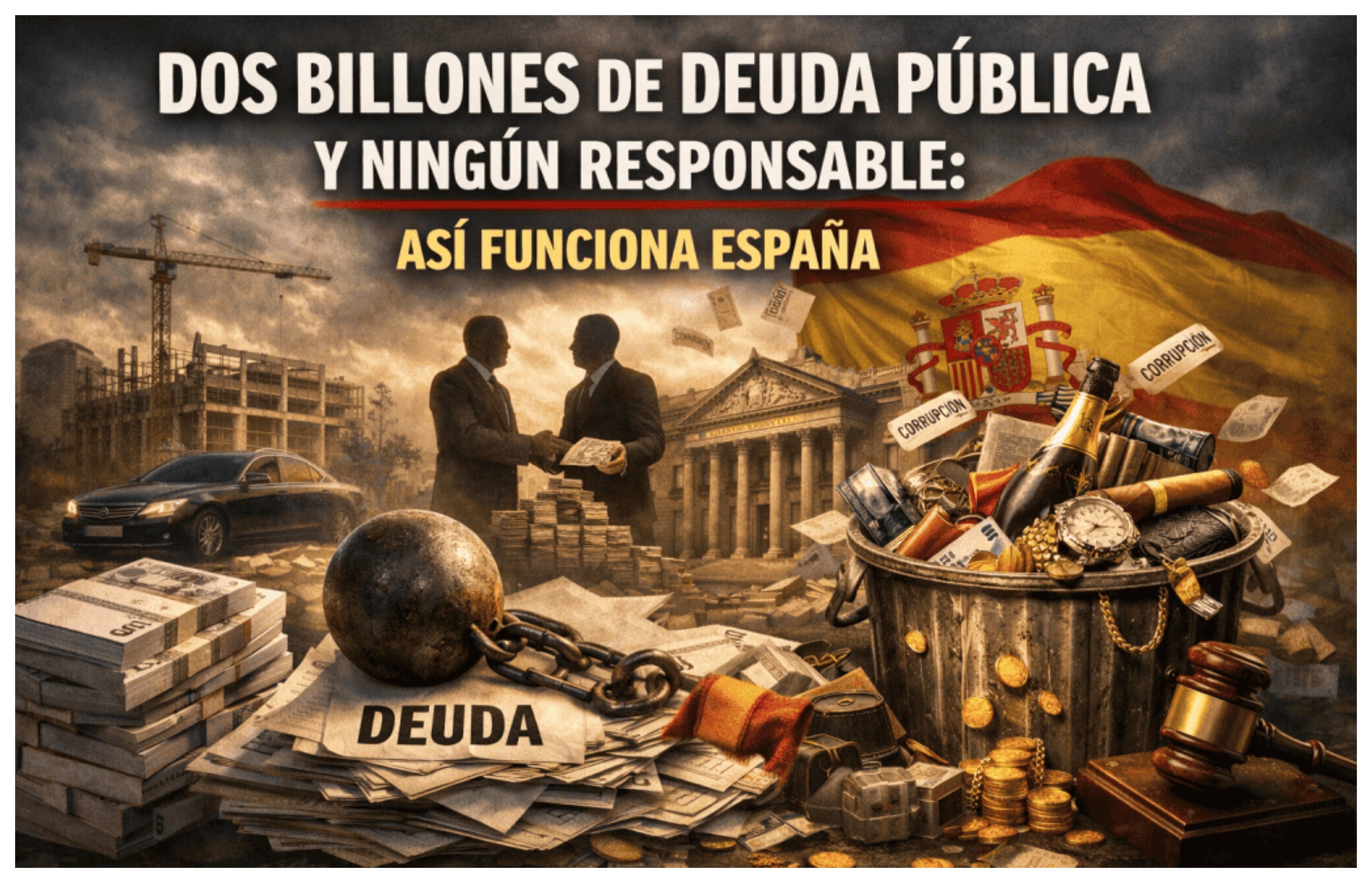 “Dos billones de deuda pública y ningún responsable: así funciona España”… Despilfarro, deuda y corrupción