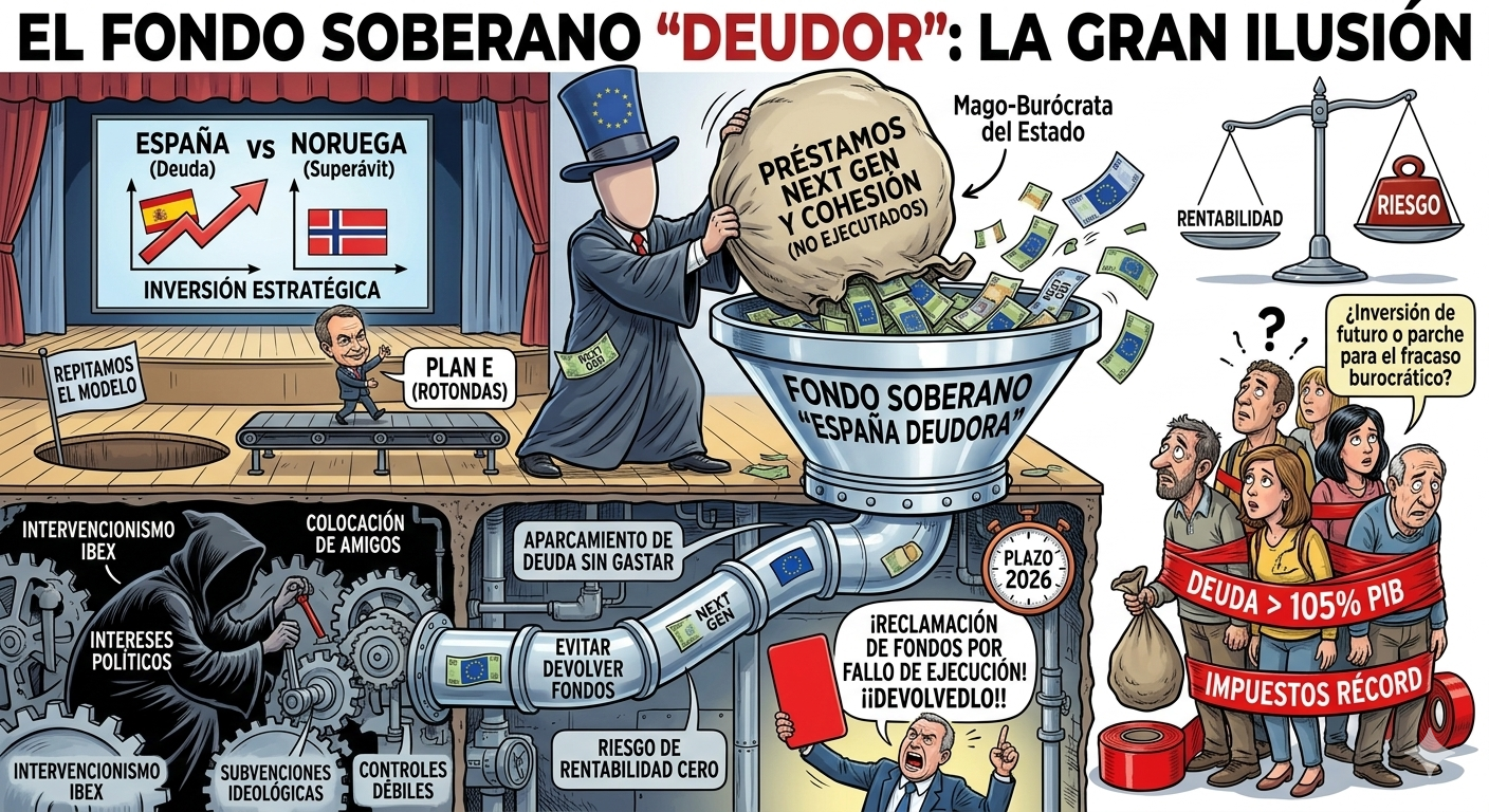 Asimismo antes de dotar al fondo soberano de un solo billete, los partidos de la oposición deberían exigir al actual ejecutivo Sánchez que presente todas las partidas de ingresos y gastos de los fondos europeos Next Generation