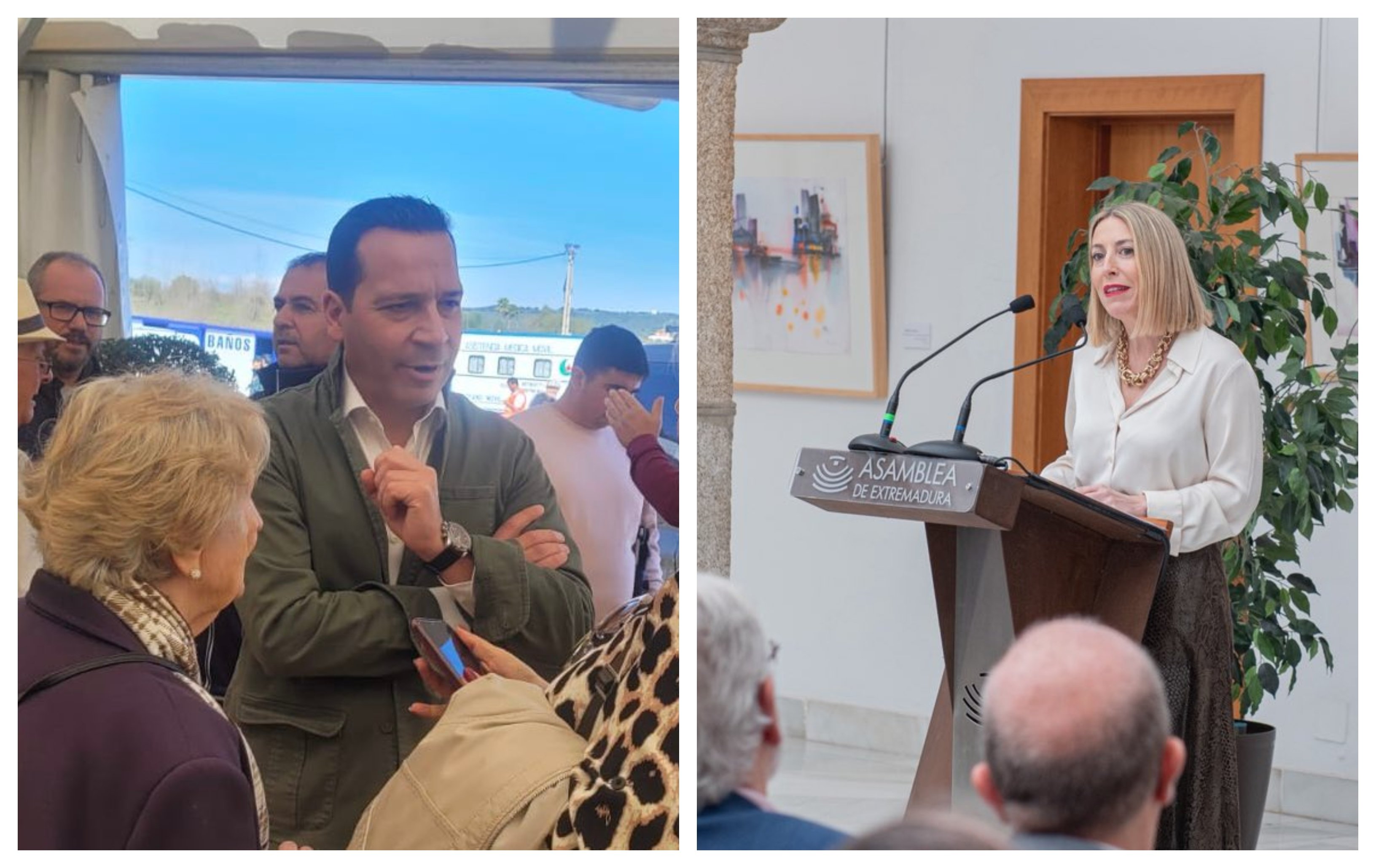 Óscar Fernández (Vox) y María Guardiola (PP)