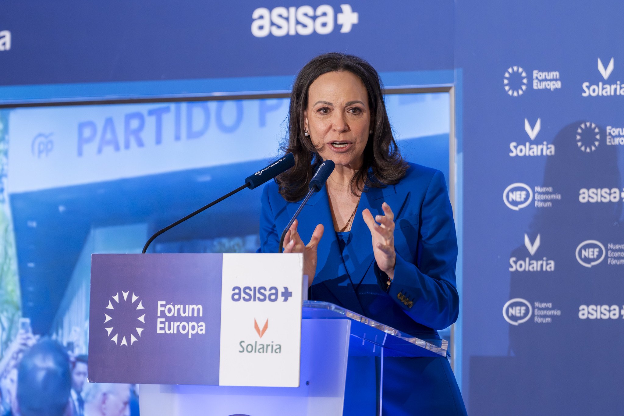 Entre los principales mensajes de la opositora venezolana durante su visita a España ha destacado sido su negativa a reunirse con el presidente español Pedro Sánchez / Foto: Pablo Moreno