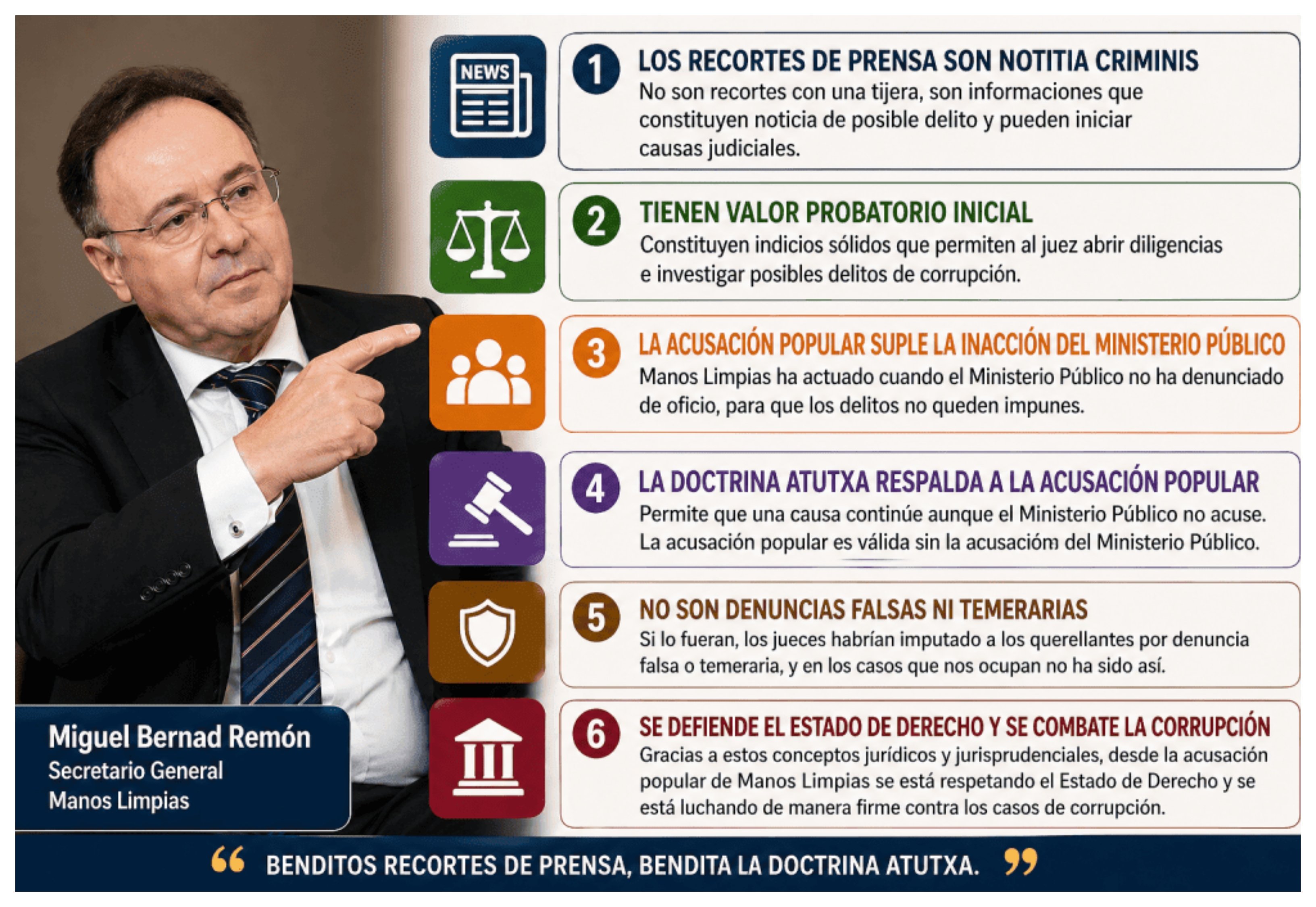 Ahora, en el contexto actual, los medios rehenes subvencionados por el Gobierno y el propio Gobierno han tratado de deslegitimar las querellas de Manos Limpias, calificándolas como bulos basados en recortes de prensa