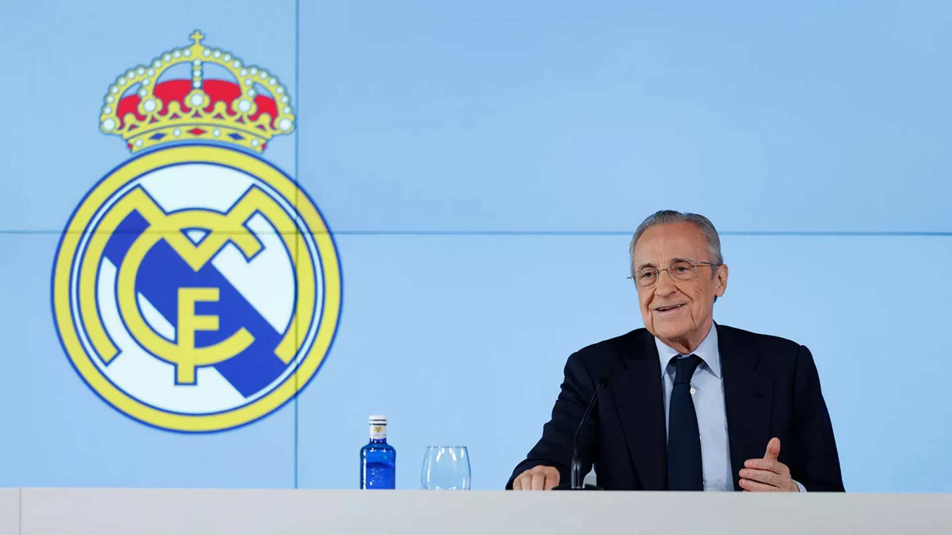 Florentino Pérez, durante la rueda de prensa