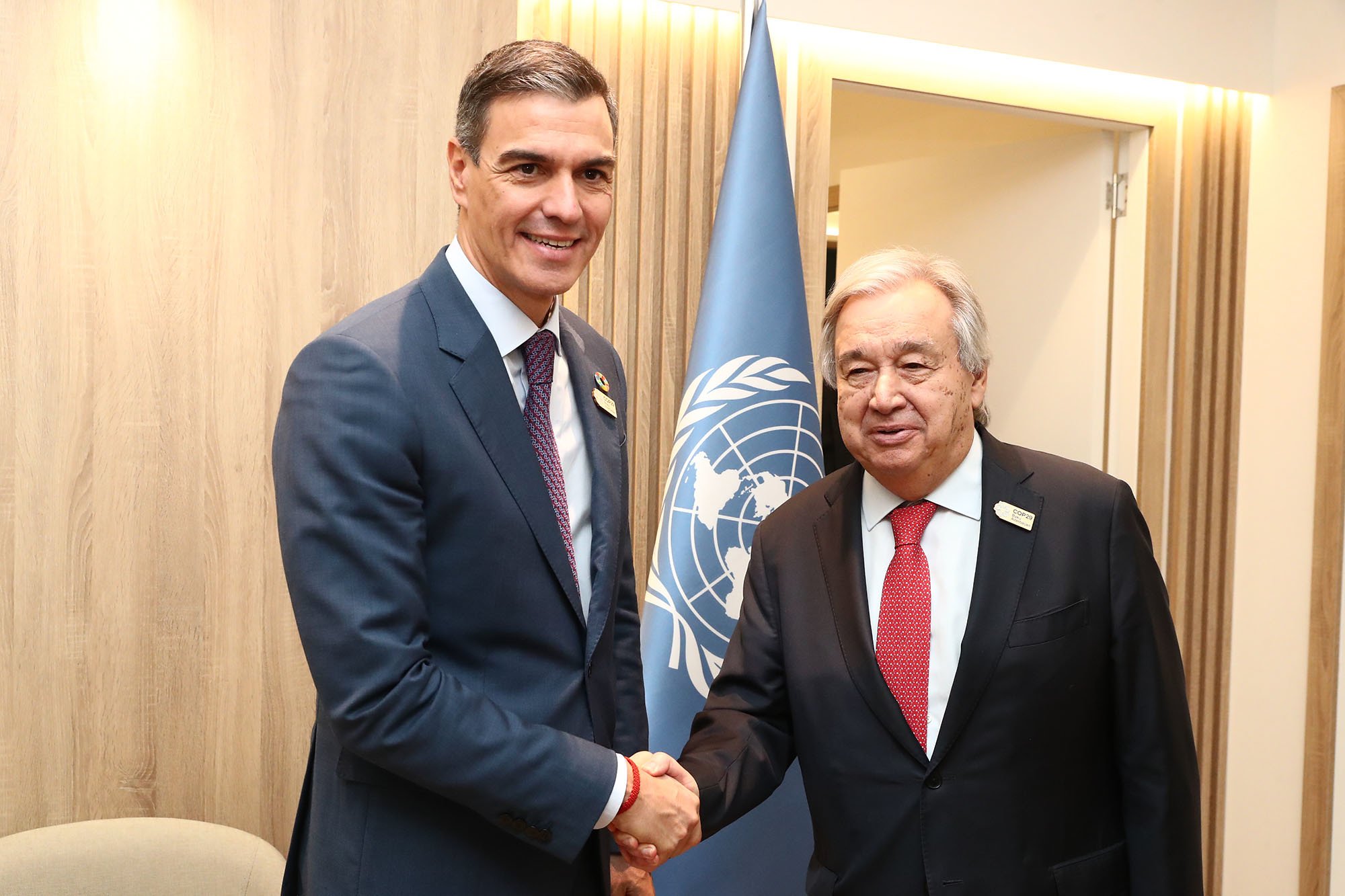El progre Antonio Guterres, secretario general de la ONU, junto al progre Pedro Sánchez