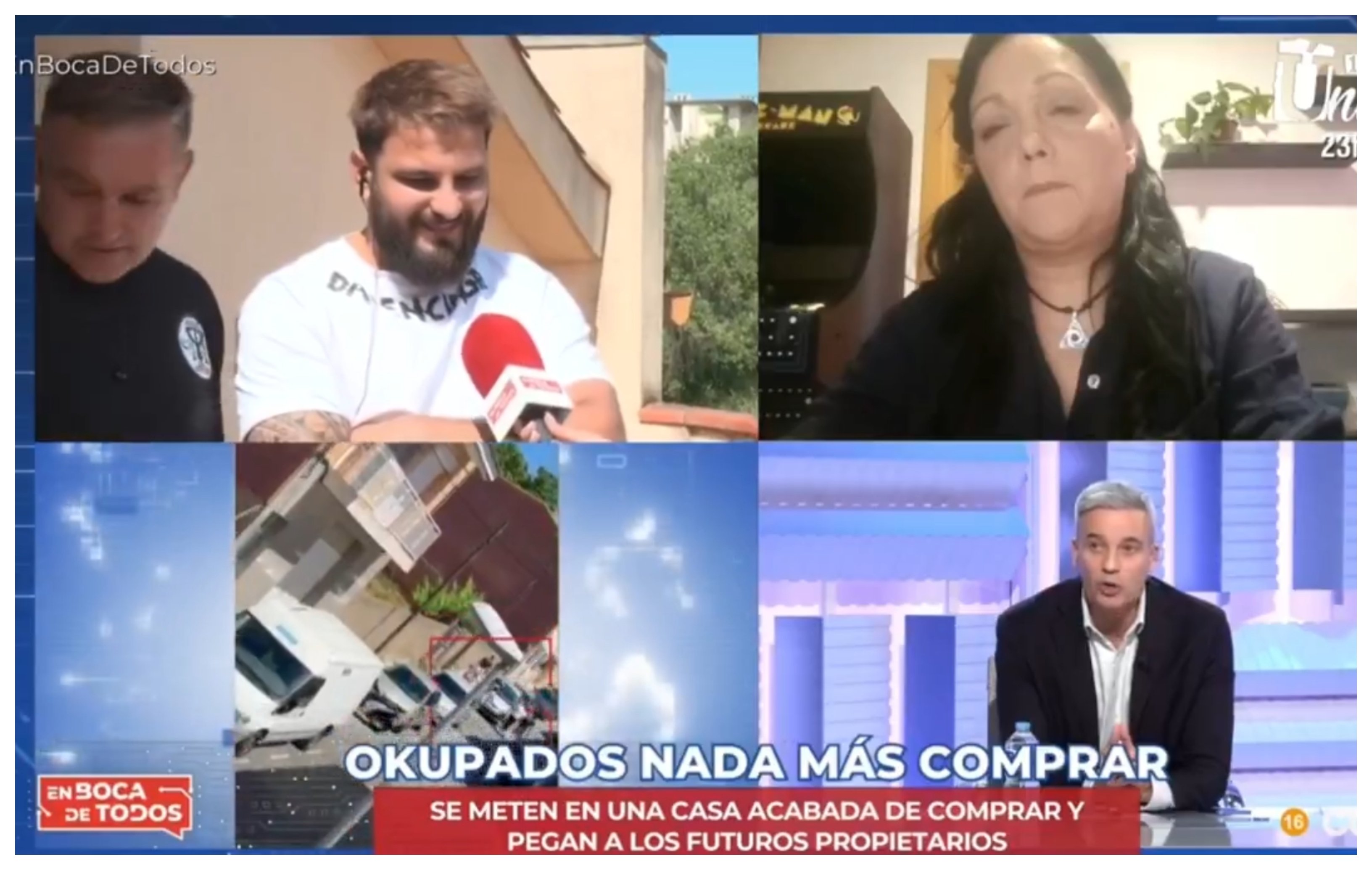 Unos okupas denuncian en directo en la televisión que han sido atacados... y piden que se cumpla la “ley”