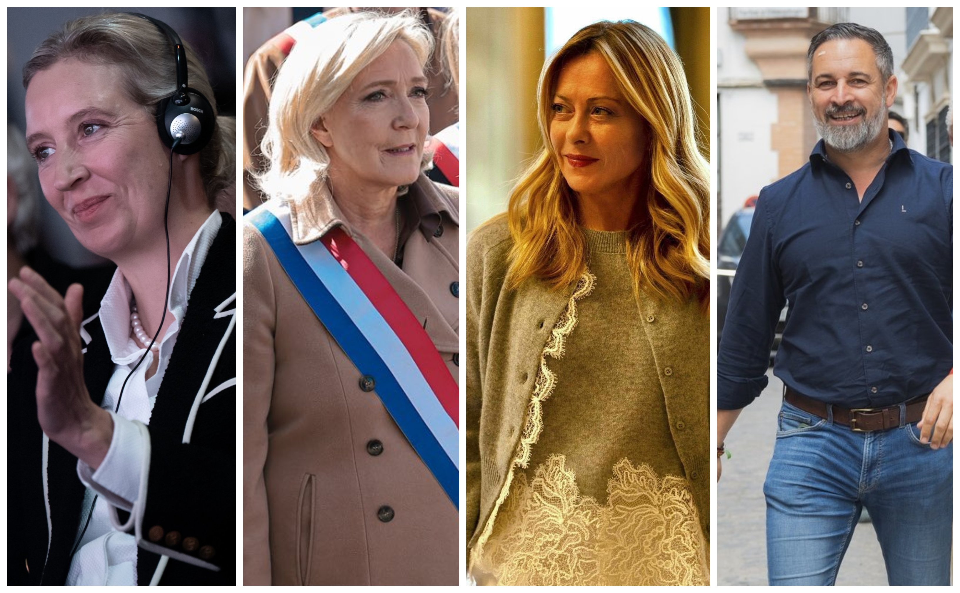 Alice Weidel, Marine Le Pen, Meloni y Abascal