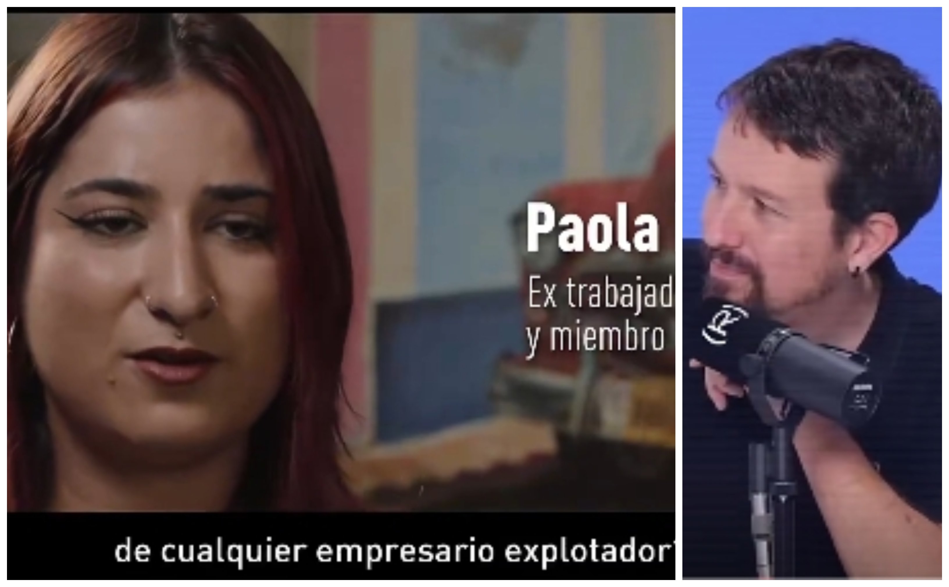 "Estamos haciendo cosas importantes para la izquierda, qué te diferencia a ti ahora (Pablo Iglesias), de cualquier empresario explotador", pregunta una ex empleada del canal del ex vicepresidente