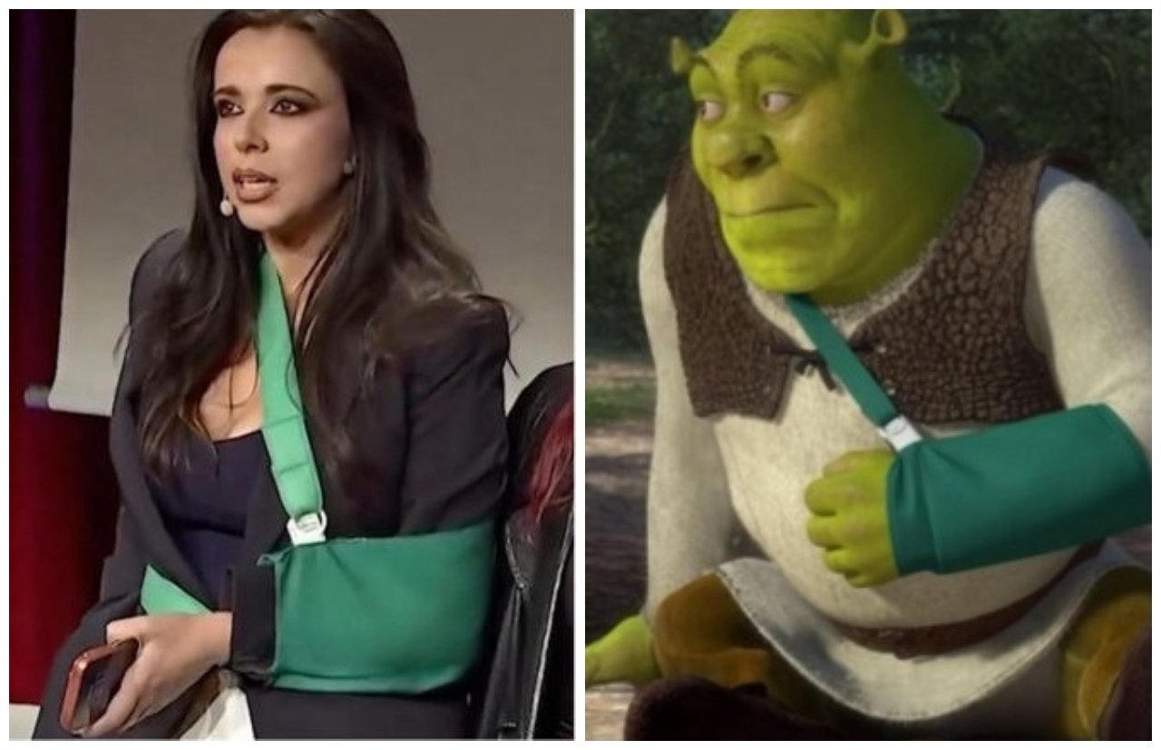 Sarah Santaolalla, recibe respuesta de Jupol, en forma de meme, con Shrek como protagonista