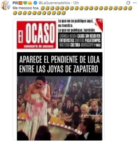 pendiente de Lola pendiente de Lola