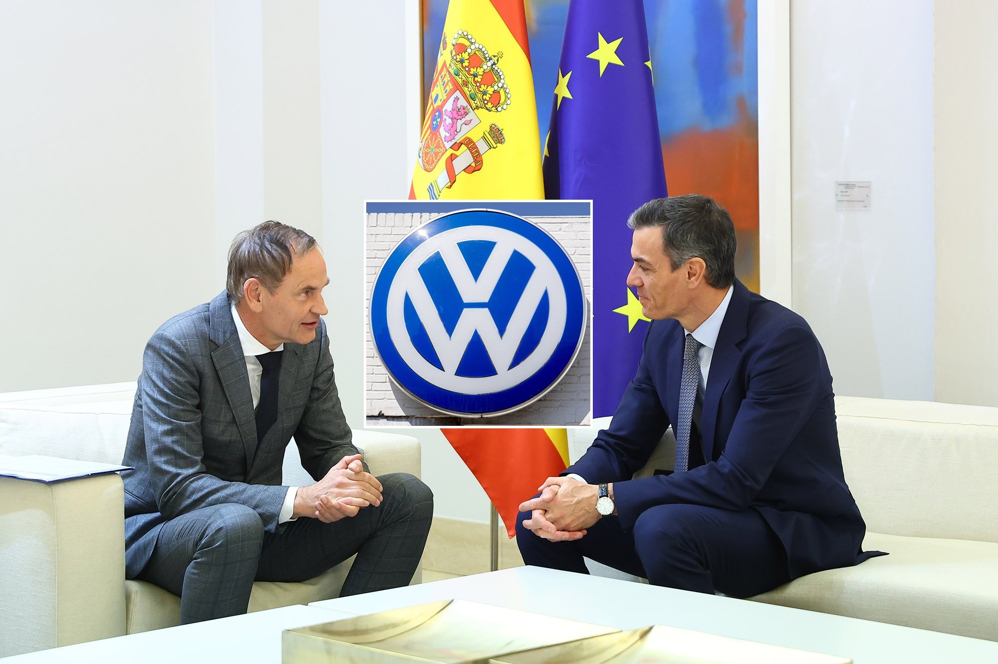 El CEO del grupo Volkswagen, Oliver Blume, se vio con el gafe Pedro Sánchez el pasado 8 de enero... y ahora duplica la cifra de despidos