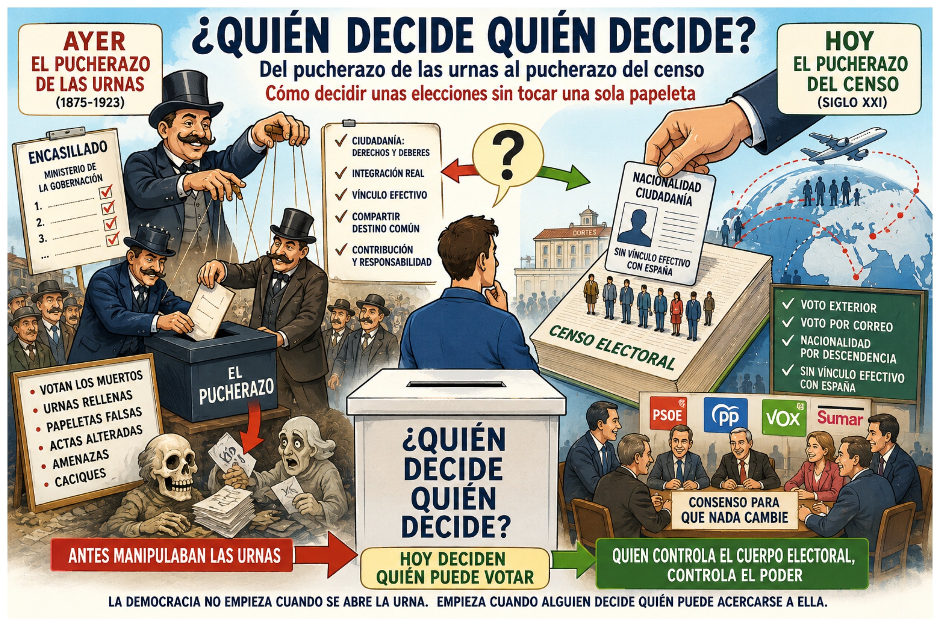 Del pucherazo de las urnas al pucherazo del censo