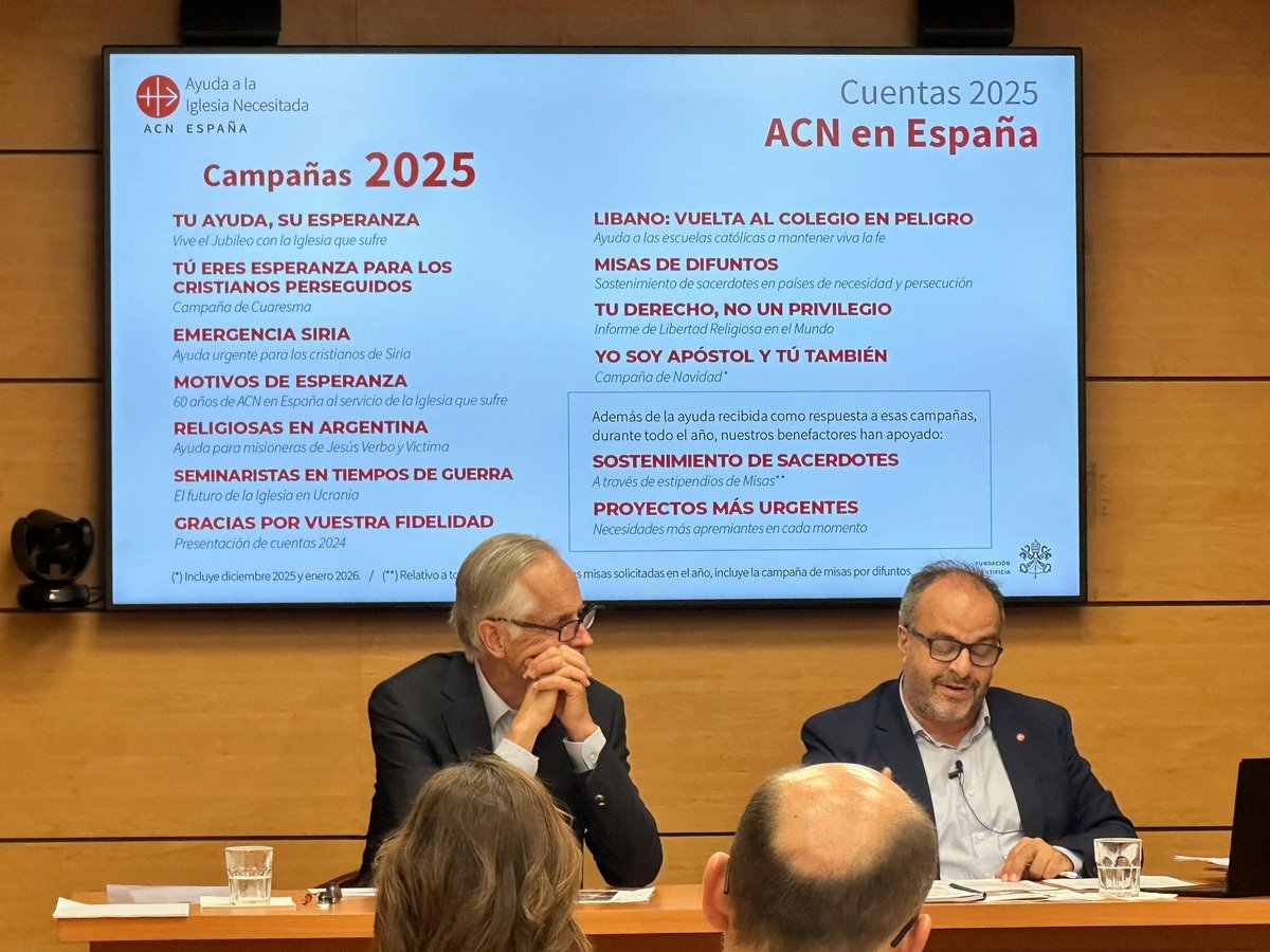 José María Gallardo, director de ACN España (a la dcha) y su presidente, Walther von Plettenberg (Foto: ACN)