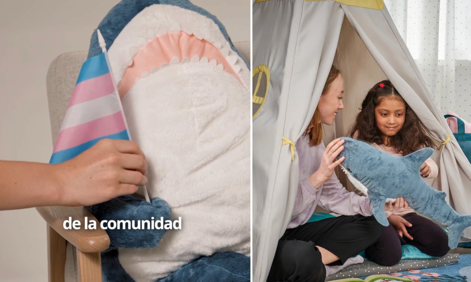 "BLÅHAJ protagoniza nuestro Manual de empatía, creado junto a la @felgtbi y con el sello Yes We Trans para ayudar a desmontar prejuicios y acompañar al colectivo. ¡Feliz Orgullo!", asegura Ikea