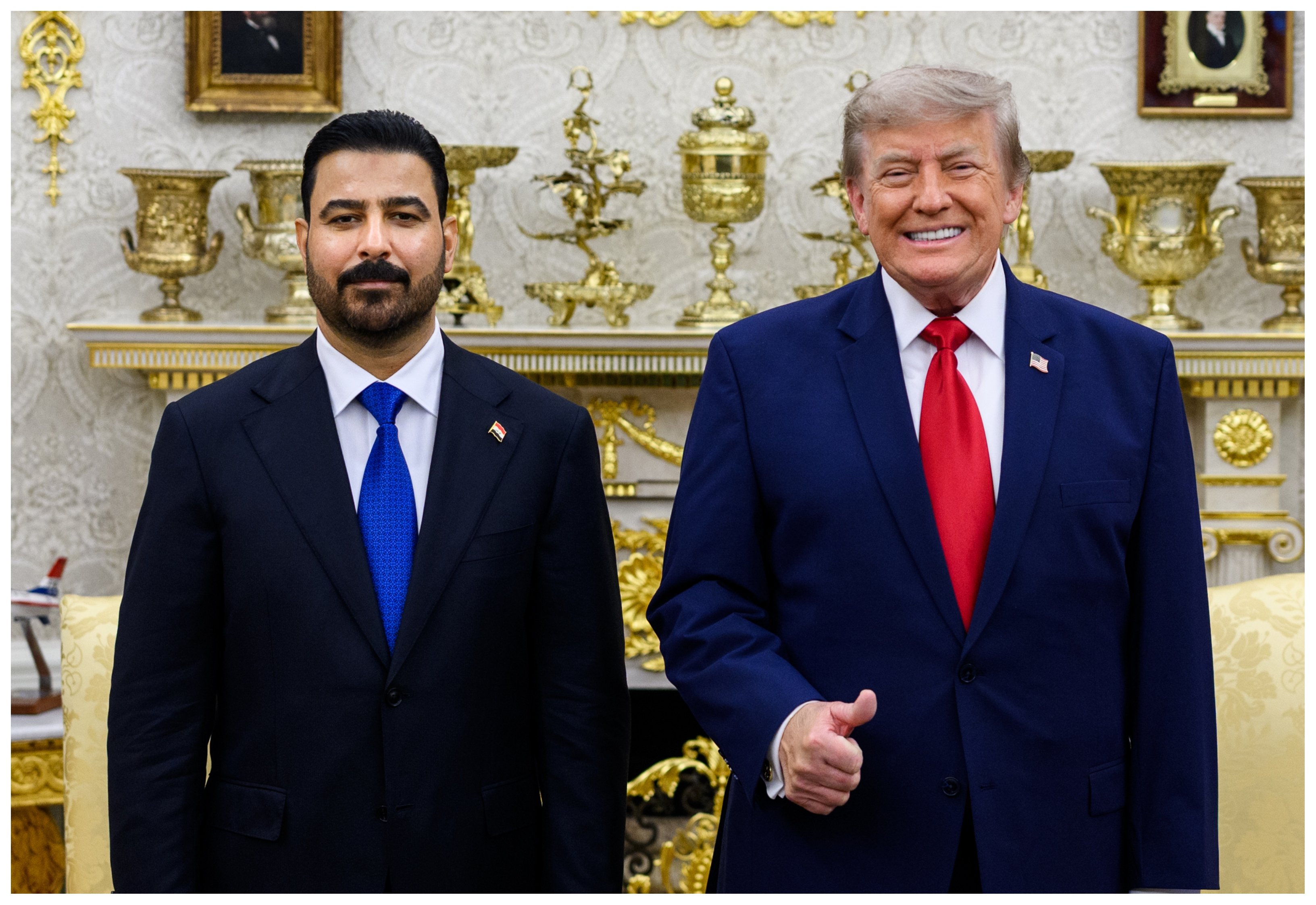 Donald Trump, con el primer ministro de Irak, Ali al Zaidi