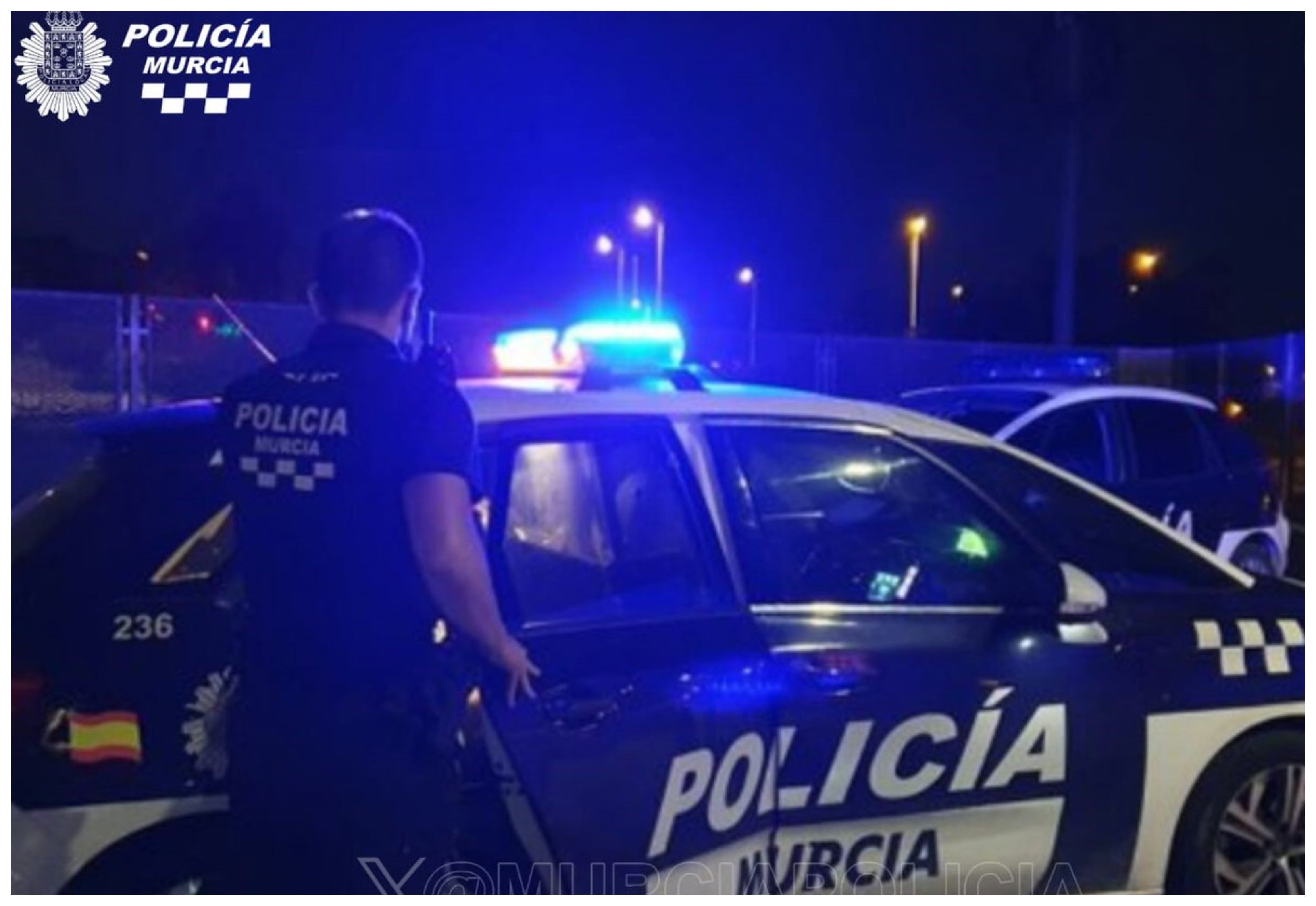 Varias patrullas de la Policía Local de Murcia acudieron rápidamente al lugar