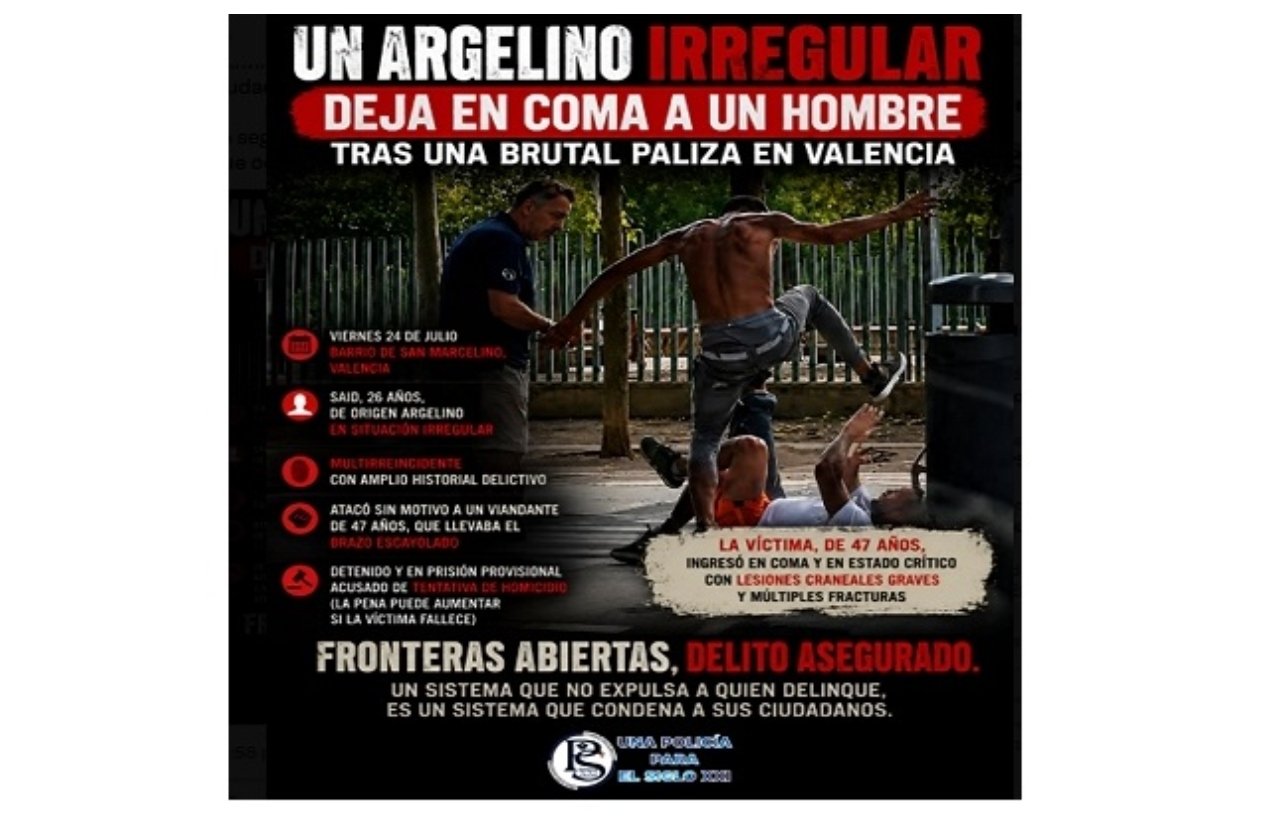 Desde Policía S.XXI se preguntan: ¿Cuántas oportunidades concede el Estado al delincuente antes de conceder una sola a la víctima? ¿Cuántas agresiones hacen falta para entender que la impunidad también mata?