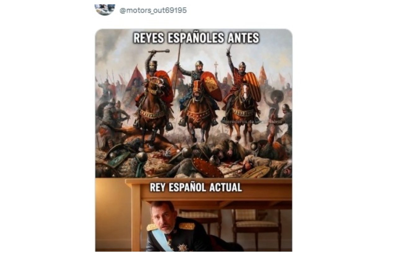 El mural es crudo pero me temo que el Rey de España, después de lo de Ceuta, no se merece otra cosa. La comparación con las actitudes regias en las Navas de Tolosa, viene a la mente de inmediato