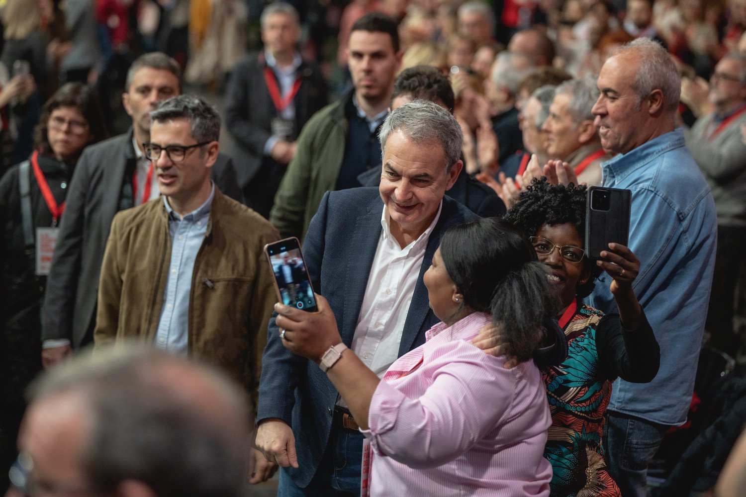 José Luis Rodríguez Zapatero, en un acto del PSOE, junto a Félix Bolaños