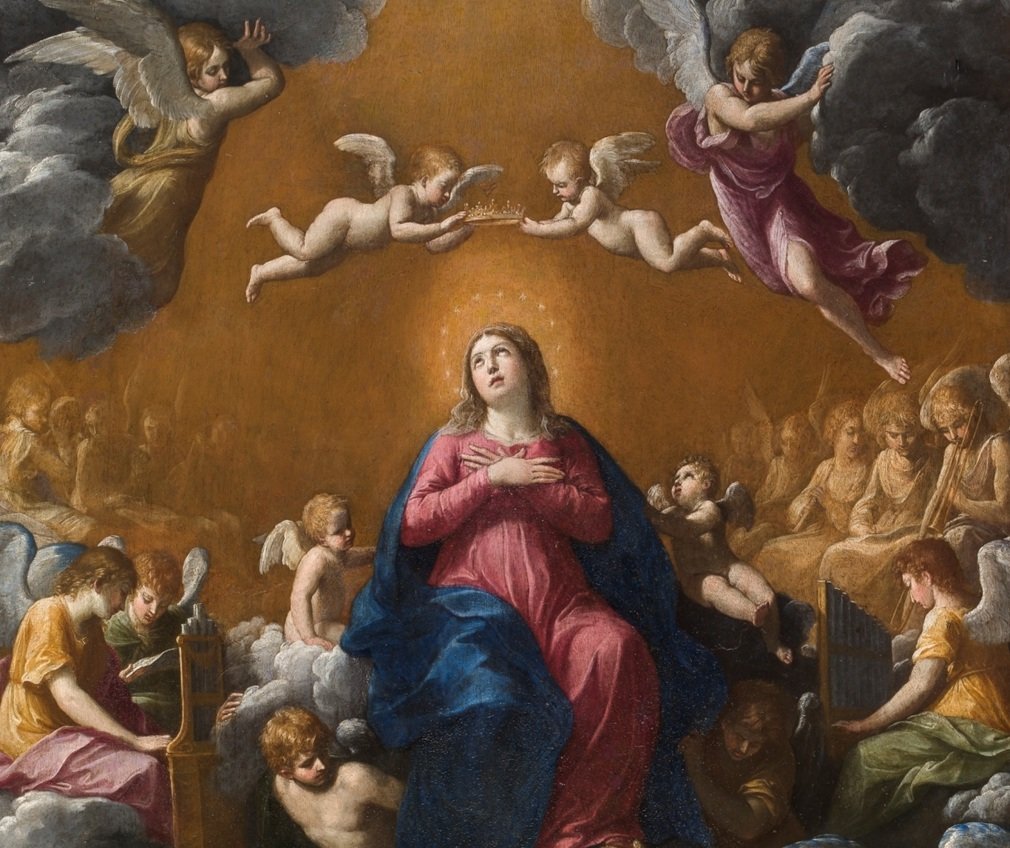 Parte del cuadro 'La Asunción y Coronación de la Virgen', del pintor Guido Reni
