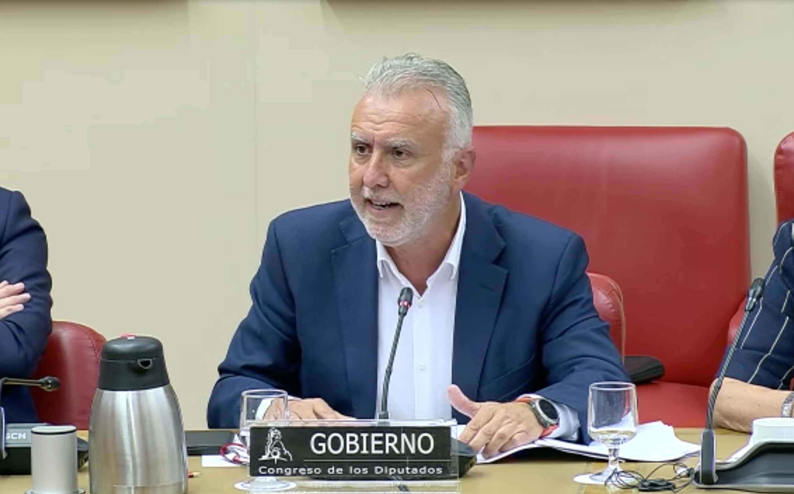 Ángel Víctor Torres, ministro de Política Territorial y Memoria Democrática, y ahora al frente del mando único de Ceuta, durante su comparecencia en el Congreso