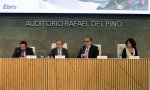 Parte del consejo de Ebro Foods: el secretario, Hernández Callejas (presidente), Carceller (vicepresidente) y Hernández Rodríguez (consejera y presidenta de la Fundación Ebro)