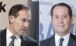 Juan Carlos Escotet (Abanca) (derecha) fuerza una fusión con Liberbank, entidad que dirige Manuel Menéndez