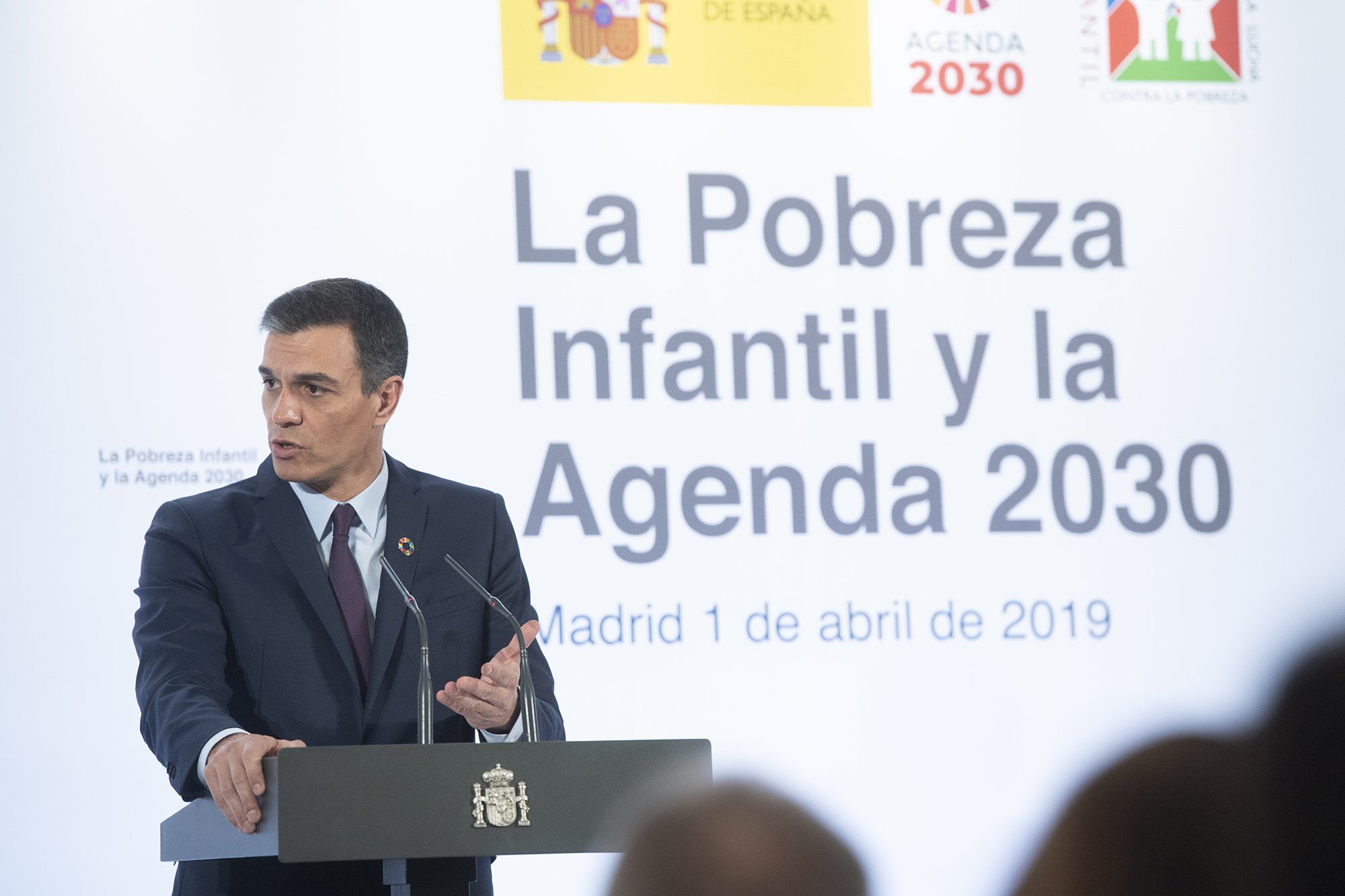 El presidente del Gobierno, Pedro Sánchez, durante su intervención en el encuentro "La pobreza infantil y la Agenda 2030" El presidente del Gobierno, Pedro Sánchez, durante su intervención en el encuentro "La pobreza infantil y la Agenda 2030"