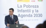 El presidente del Gobierno, Pedro Sánchez, durante su intervención en el encuentro "La pobreza infantil y la Agenda 2030"