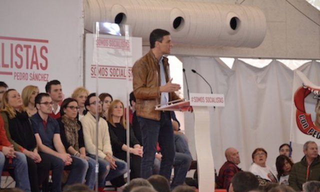 Pedro Sánchez en un mitin