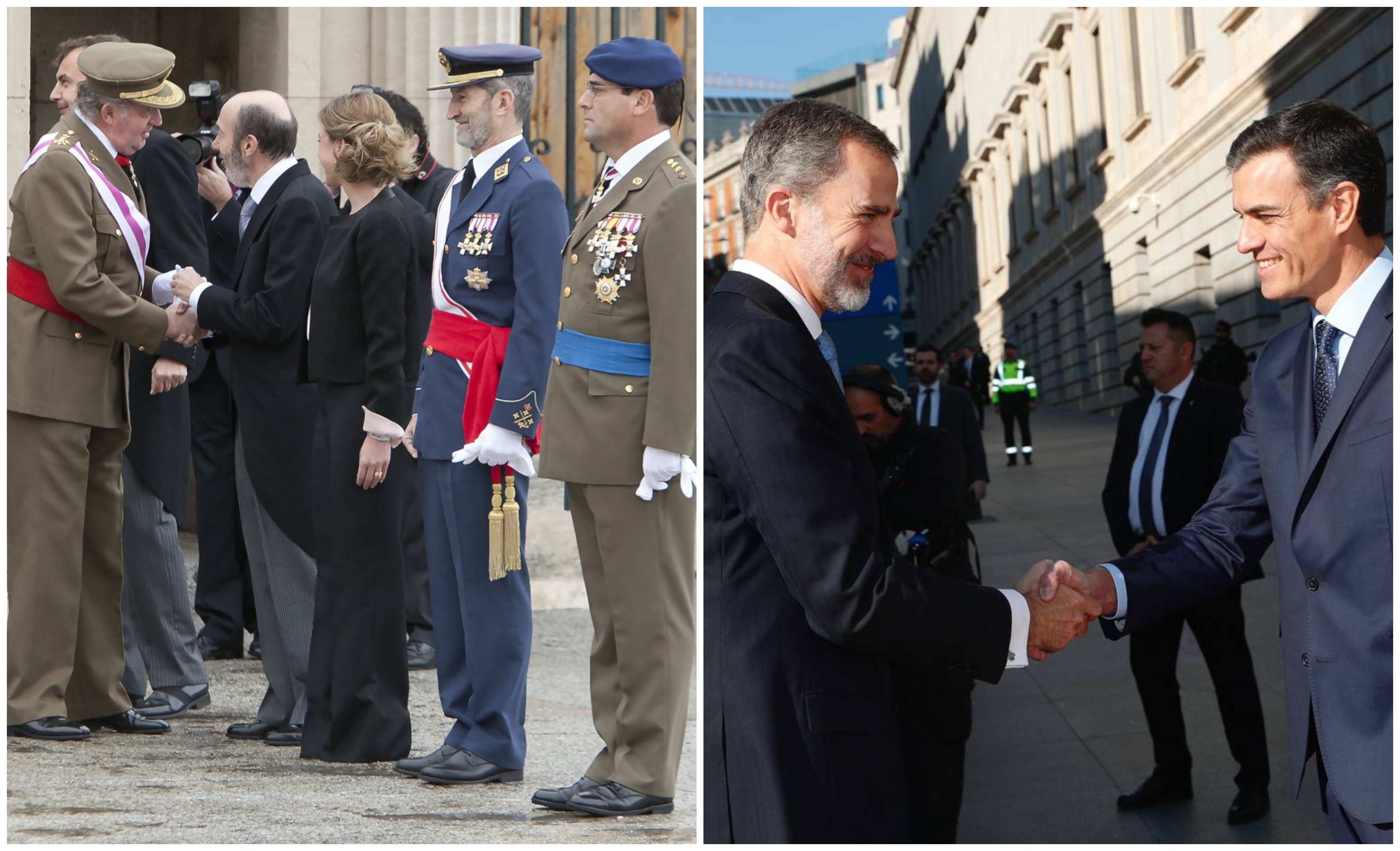 Juan Carlos I y Rubalcaba y Felipe VI y Pedro Sánchez Juan Carlos I y Rubalcaba y Felipe VI y Pedro Sánchez