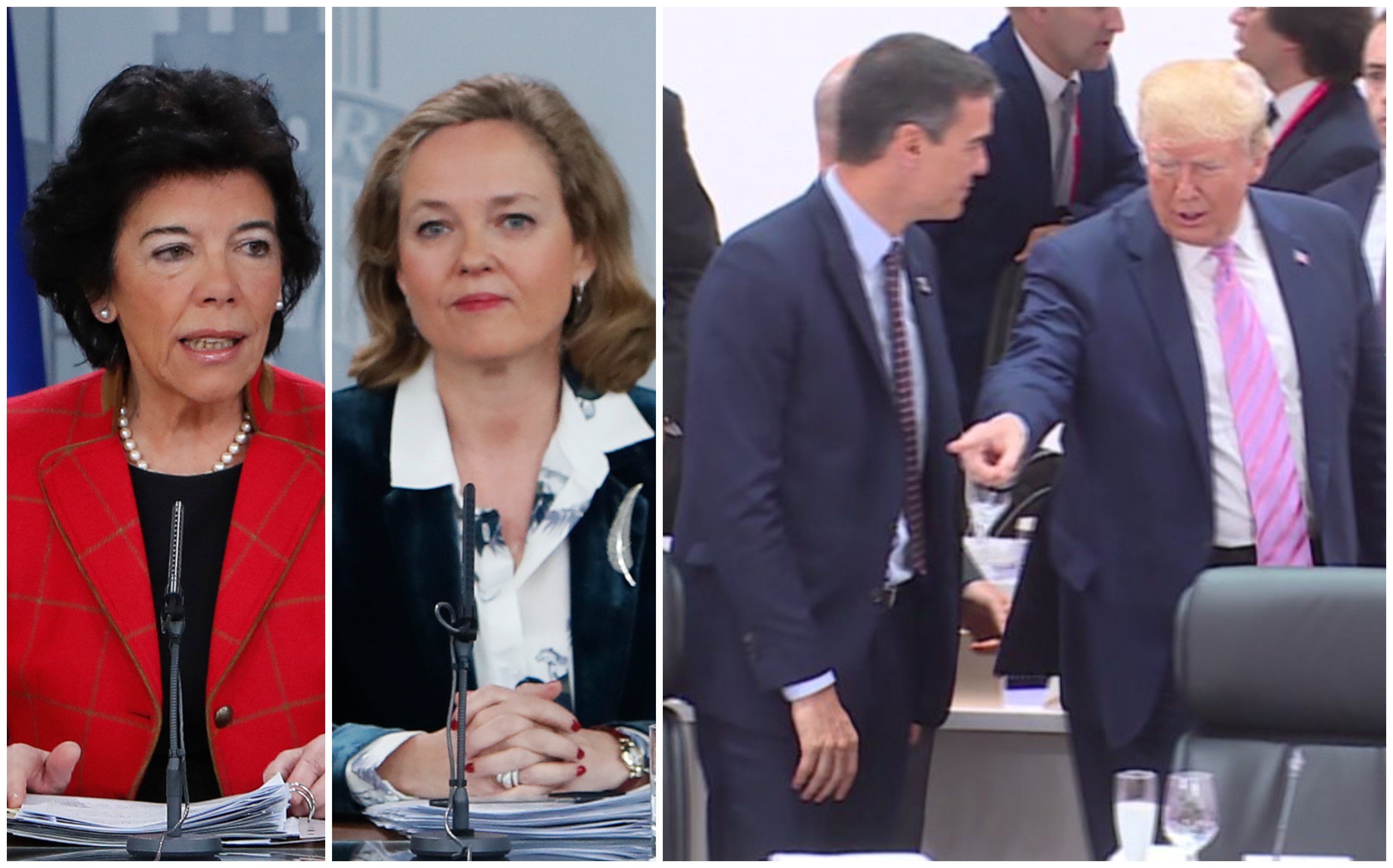 Las ministras Celaá y Calviño ensalzan a Pedro Sánchez mientras Donald Trump le humilla