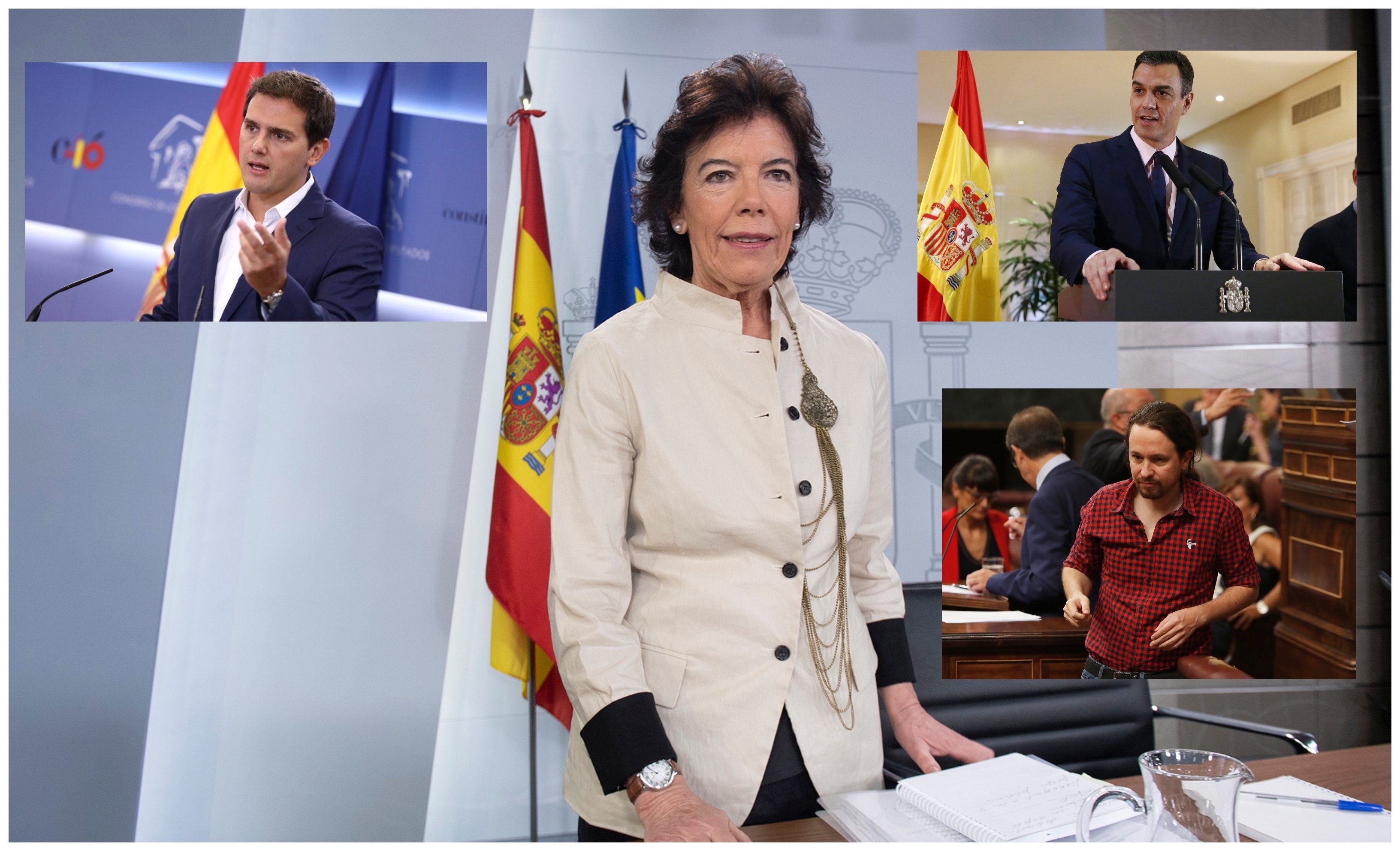 Celaá, Rivera, Sánchez e Iglesias Celaá, Rivera, Sánchez e Iglesias