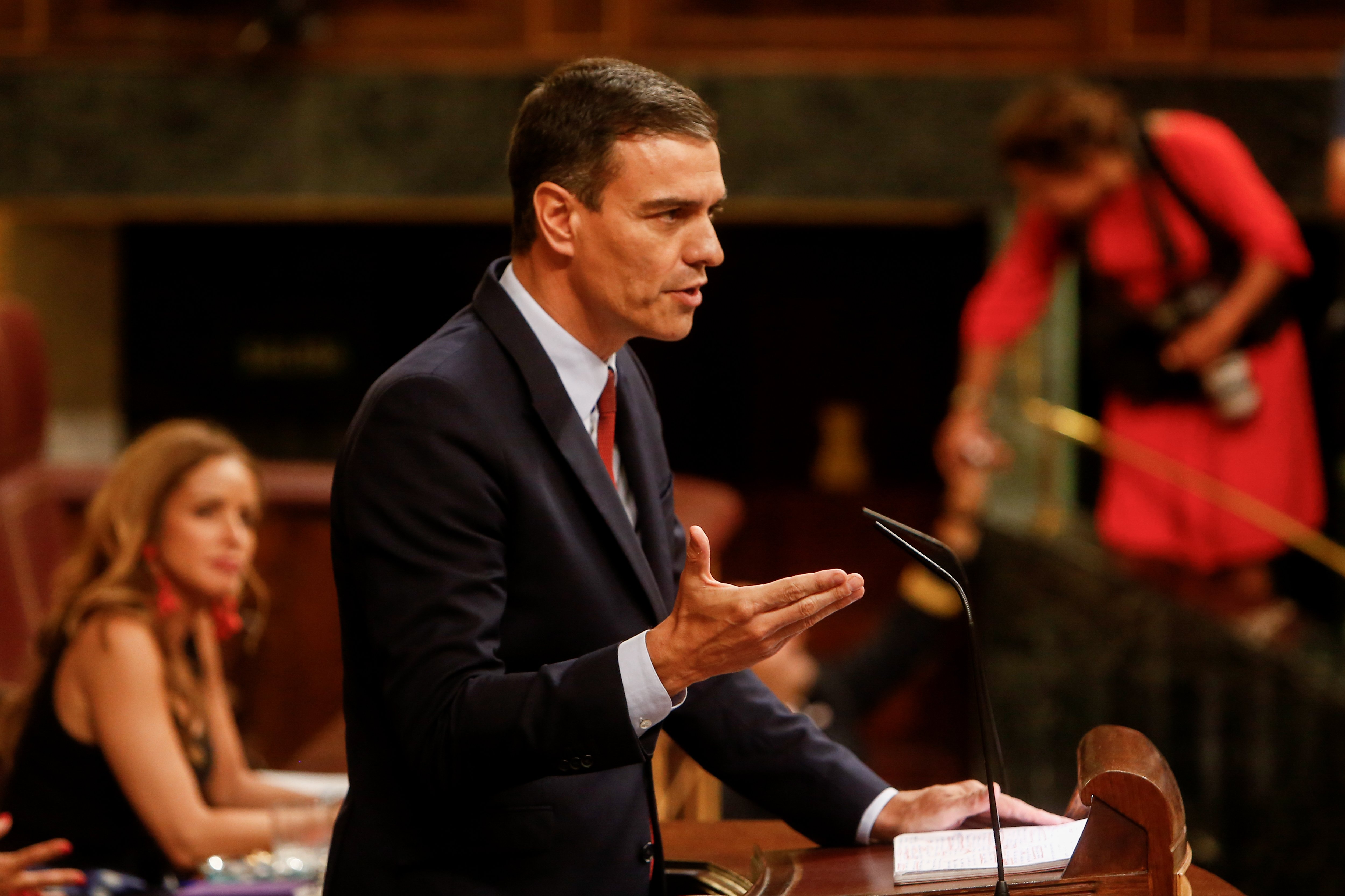 Pedro Sánchez durante el debate de investidura Pedro Sánchez durante el debate de investidura