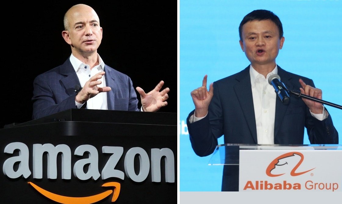 Jeff Bezos y Jack Ma, los dos hombres que están detrás de Amazon y Alibaba respectivamente