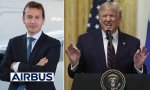 Guillaume Faury, CEO de Airbus, y el presidente de EEUU, Donald Trump