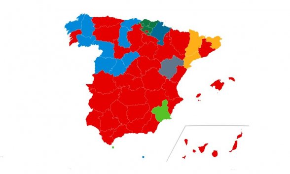 Mapa de los resultados de las elecciones del 10-N por las provincias Mapa de los resultados de las elecciones del 10-N por las provincias