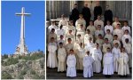 La cruz del Valle de los Caídos y la Escolanía de los benedictinos