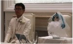 Akihiko Kondo en su boda con Hatsune Miku
