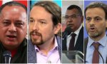 Diosdado Cabello, Pablo Iglesias, Nestor Luis Reverol y Jaume Asens