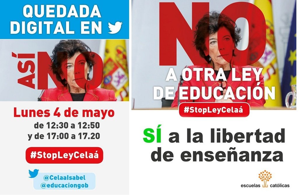 Protestas contra la  ‘ley Celaá’ que se sigue tramitando