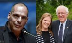 Yanis Varoufakis y Jane y Bernie Sanders